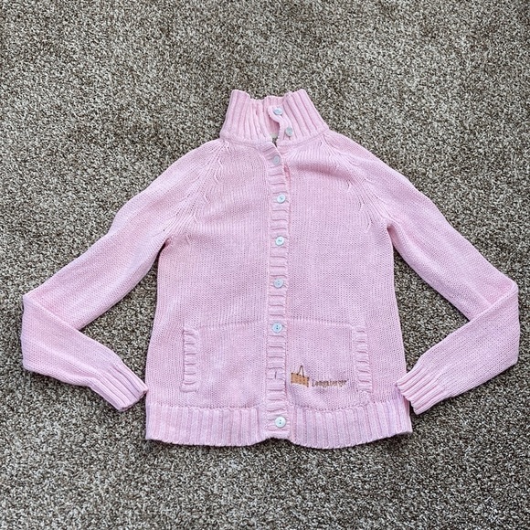 Vintage 90s 80s Longaberger Homestead Pink Knit Cardigan Buttonup Sweater Small - Picture 3 of 12